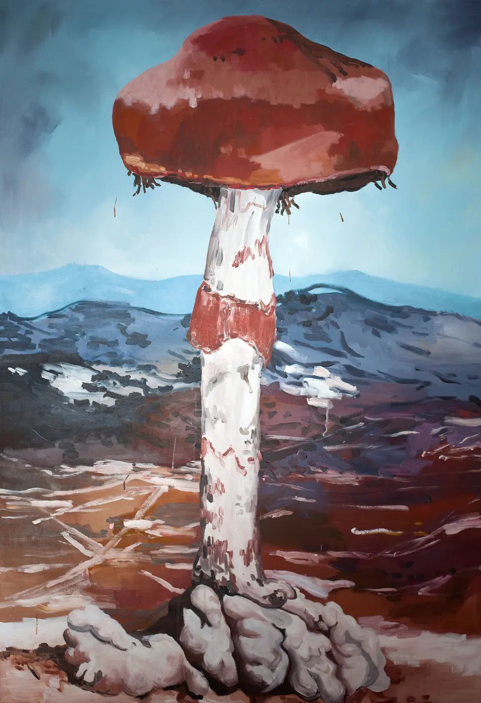Barbara Kastelec: Atomske gobe (Tumbler Charlie), slikarsko delo