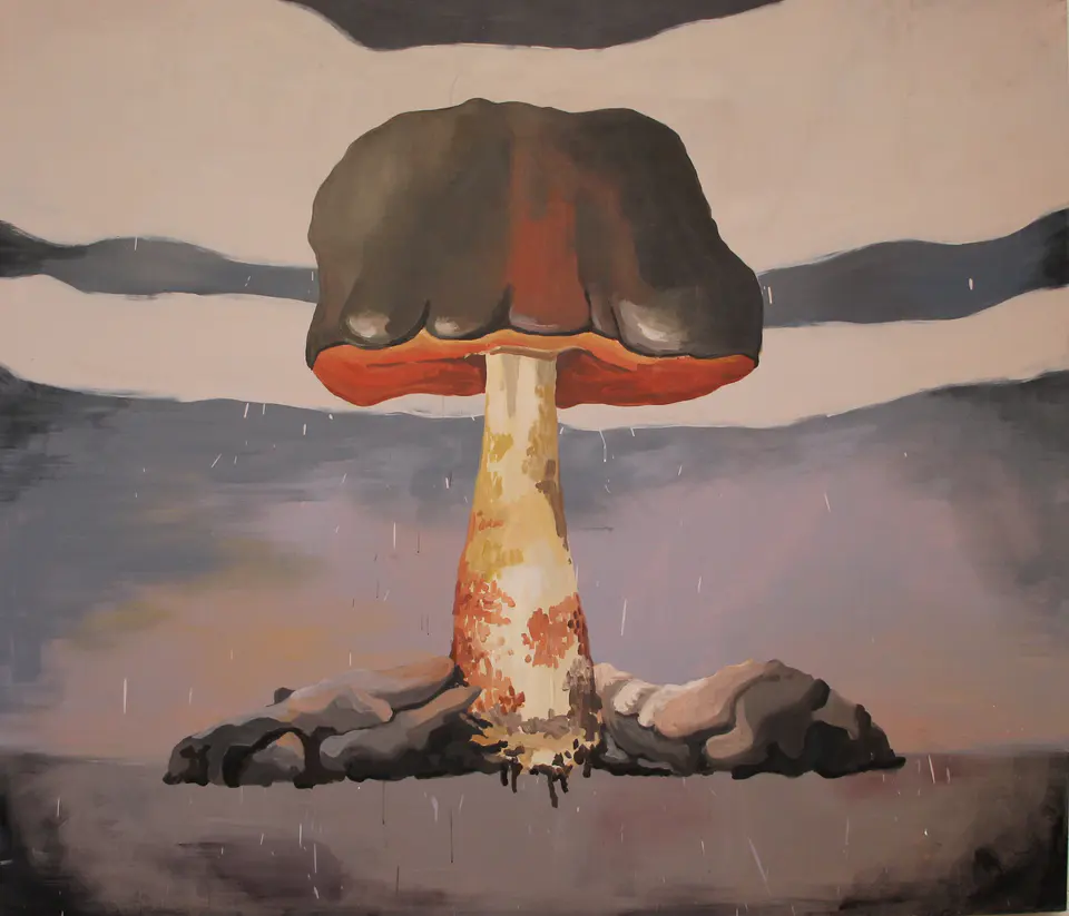 Barbara Kastelec: Atomske gobe (Tsar/Divji goban), slikarsko delo