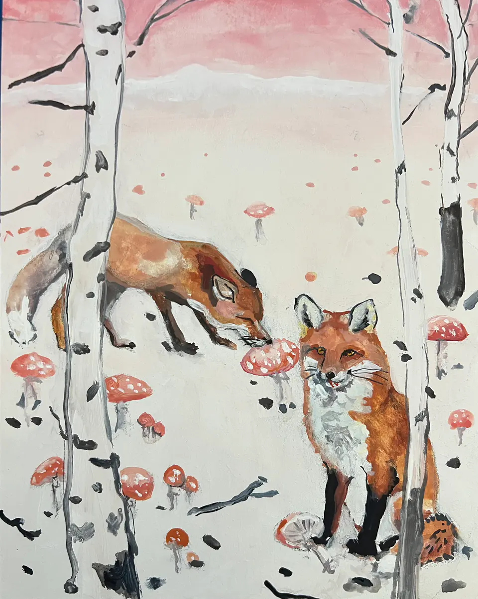 Barbara Kastelec: Fungivori (Lisica), gvaš na lesu