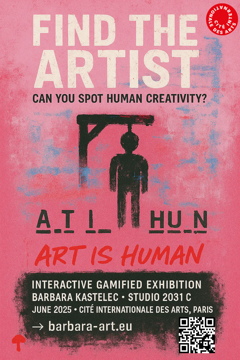 Find the artist — Can you spot human creativity? Interactive gamified exhibition, Cité Internationale des Arts, Paris, June 2025