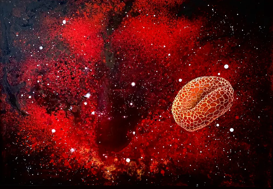 Barbara Kastelec: Pelod (Izgubljeni planet 2; Pelod oljke), akril na platnu