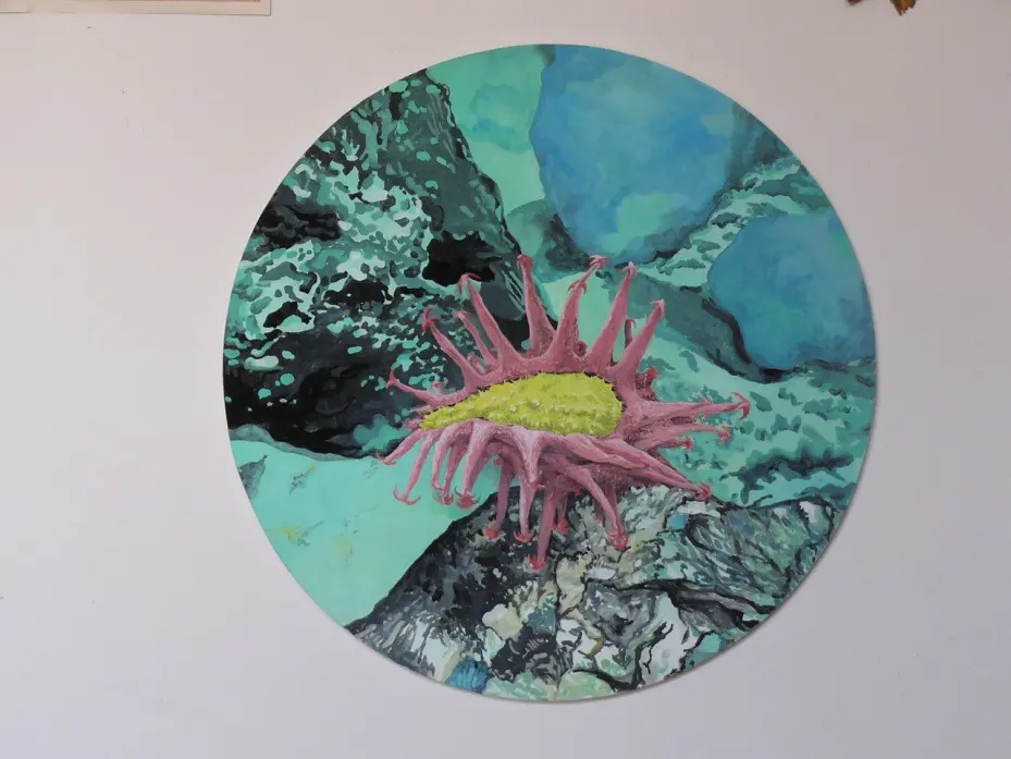Barbara Kastelec: Semena (Heckelia deflexa var. americana/Octocorallia: Alcyonacea (2014)
gvaš na platnu), gvaš