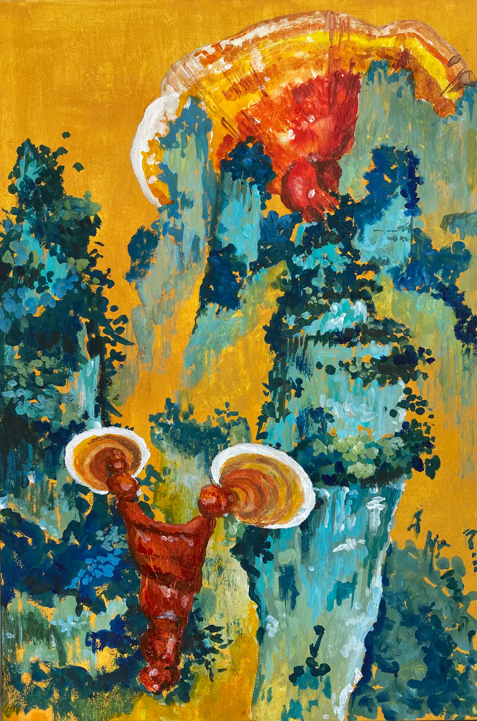 Barbara Kastelec: Življenje; Gobe (Reishi mushrooms), slikarsko delo