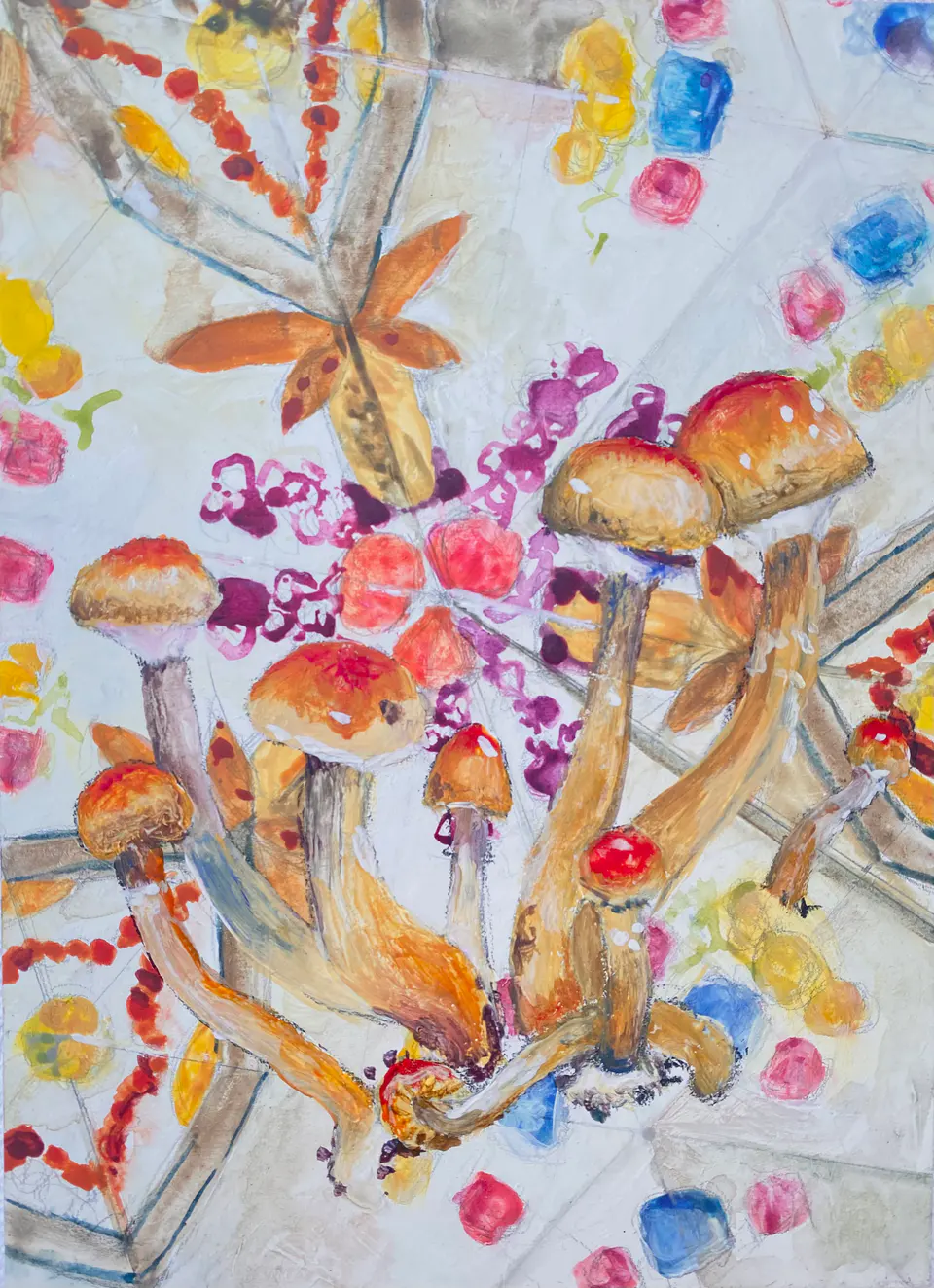 Barbara Kastelec: Življenje; Gobe (Psilocybin mushroom), slikarsko delo