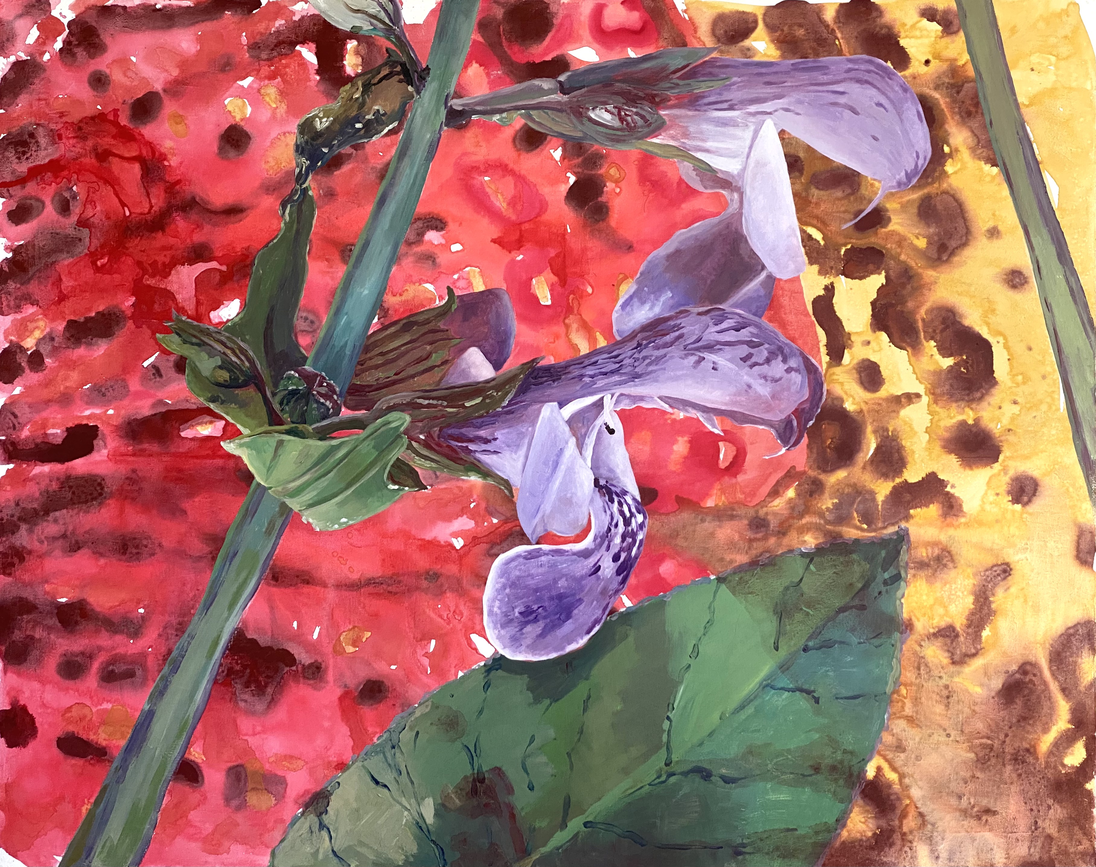Žajbelj, 150 x 120 cm, akril na platnu, 2021
