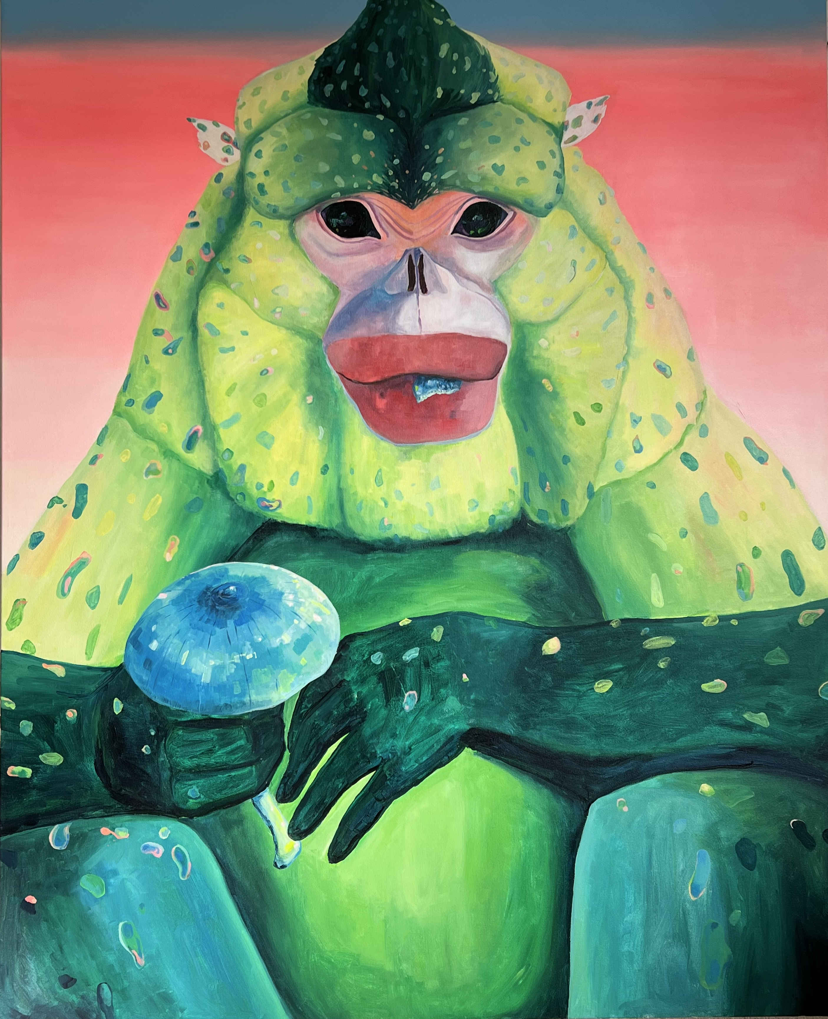 Mushroom, the food of Gods, acrylic, 130 x 180 cm, 2024